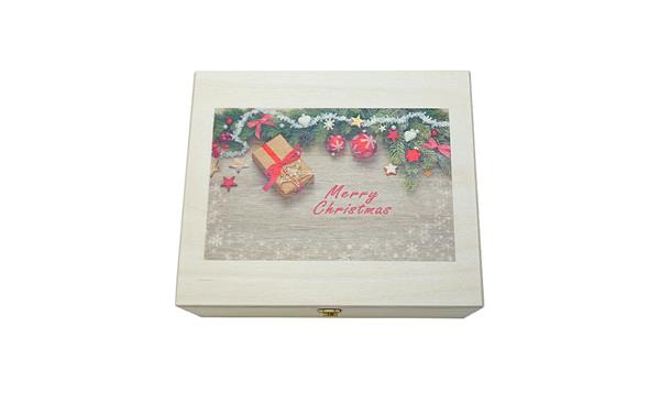Holzkassette | Merry Christmas | 18 x 15 x 6 cm