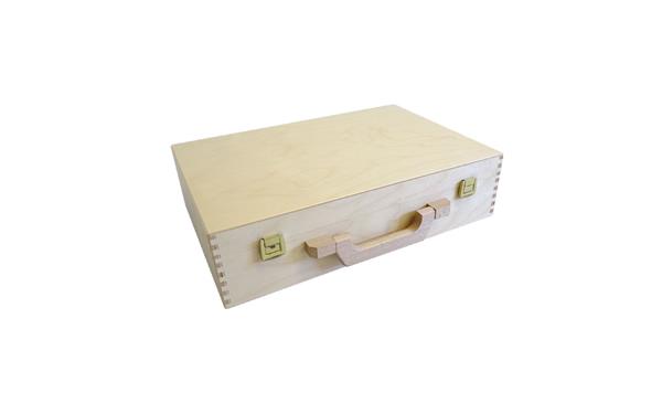 Holzkoffer | mit Klarlack lackiert | 36 x 18 x 9 cm