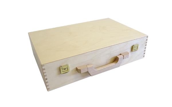 Holzkoffer | mit Klarlack lackiert | 36 x 24 x 9 cm
