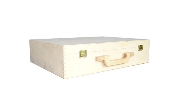 Holzkoffer | natur belassen | 42 x 32 x 10 cm 