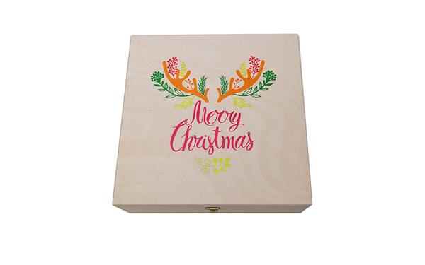 Holzkassette | Merry Christmas | 20 x 20 x 6 CM