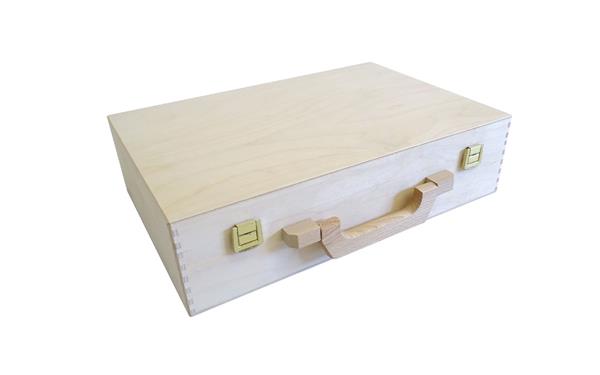 Holzkoffer | natur belassen | 36 x 24 x 9 cm