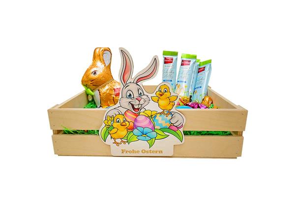 Osternest | mit buntem Osterhasen | und Lasergravur | Frohe Ostern