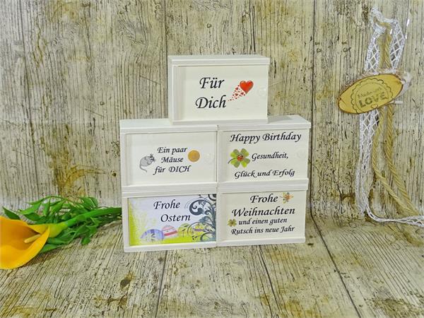 Holzbox 5er Set | gemischt | Leer