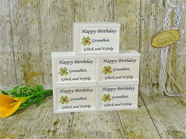 Holzbox 5er Set | Happy Birthday | Leer