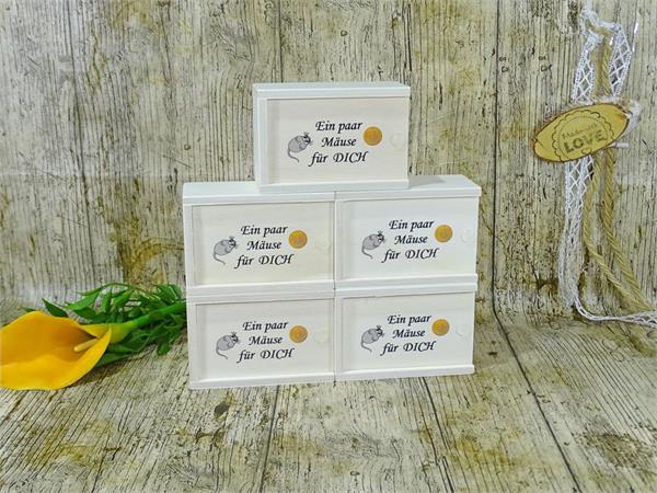Holzbox 5er Set | Ein paar Mäuse für Dich | Leer