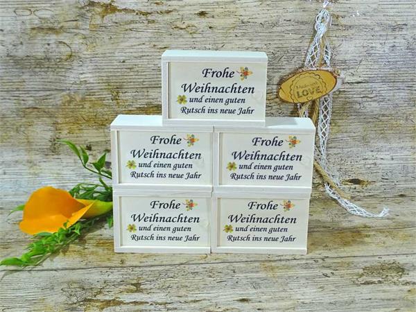 Holzbox 5er Set | Frohe Weihnachten | Leer