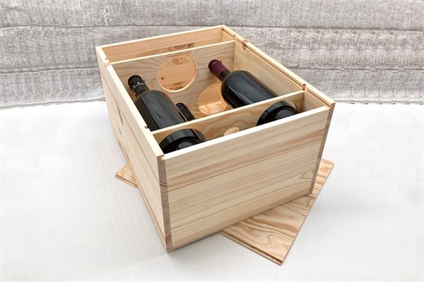 Weinkiste | aus Vollholz | 34 x 26,5 x 18,5 cm