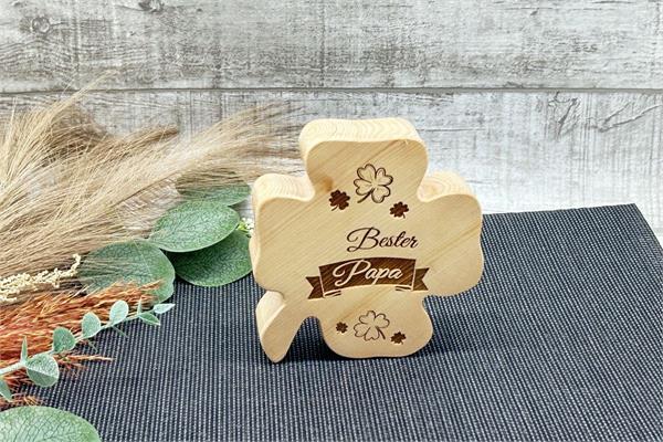 Zirbenholz Kleeblatt | Bester Papa