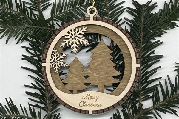 Christbaumanhänger | 3D-Optik mit Rahmen | Tannenbaum